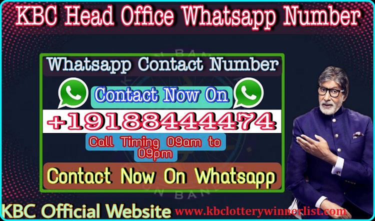 KBC Head Office WhatsApp Number 0019188444474