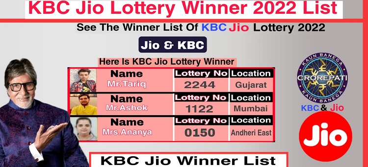 KBC Jio Lottery Winner 2022 List Today