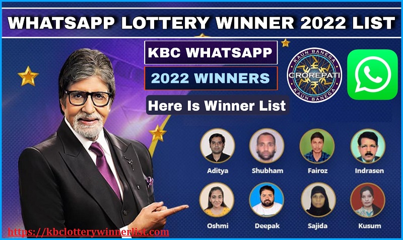 Amitabh Bhachan showing the latest KBC WhatsApp lottery winner list 2022